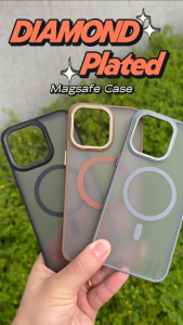 DIAMOND Lens Plated MATTE Magnetic Magsafe  PC TPU Phone Case for iPhone 17 Air 17 Pro Max 16 Pro Max 15 Pro Max 14 Pro Max 13 Pro Max 12 Pro Max 11 Pro Max Shockproof Bumper Case Cover Casing