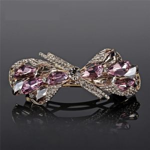 Kẹp Tóc Kim Cương/Pha Lê Sang Trọng Cho Nữ Phụ Kiện Tóc Nút Bướm Cao Cấp Với Lò Xo Pha Lê Hoàn Hảo Cho Mẹ