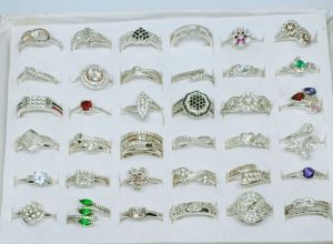 Cincin permata Silver 36 pcs per box grosir