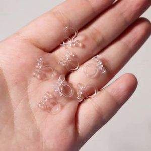 20pcs Transparent U Type Resin Clip on Earring Converter Painless Resin Earring Components for Non Pierced Ear