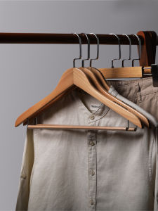 10-Pack Wooden Clothes Hangers Sliver Anti-Slip Simple Design Home Use Closet Clothes Drying Rack Non-Traceable Chinese Style