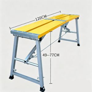 Adjustable Aluminum Step Ladder with 100° Angle Locking Mechanism Adjustable Foldable Work Stool Platform - Lightweight Aluminum Scaffold for All Your DIY & Construction Needs