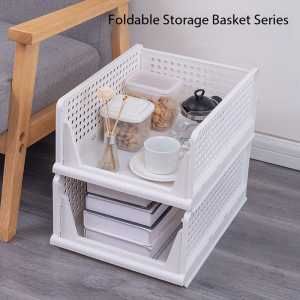 1Pcs Stackable Plastic Storage Bins Closet Organizers Drawer Shelf Storage Container for Wardrobe Cupboard Kitchen Bath - Clear
