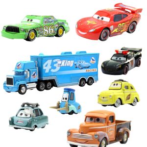 Disney | Cars Toy Pixar Cars Toy Lightning McQueen Jackson Storm Mater Sally Sheriff 1:55 Diecast Model Car Toy Children Birthday Gift *