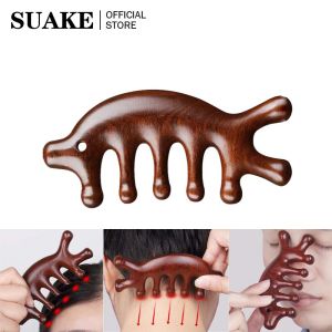 SUAKE 1pcs Sandalwood Scalp Massage Scalp Hair Comb Anti-Static Wide tooth