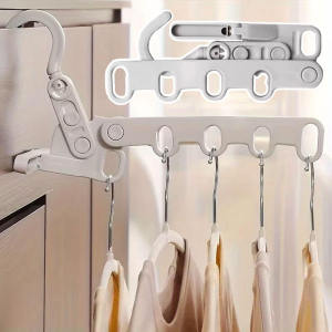 Portable Foldable Travel Hanger Folding Clothes Drying Rack Travel Hangers Hanging Rack with 5 Holes for Hotel Camping Travel