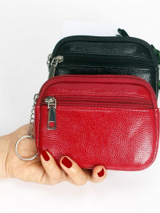 Fashionable Versatile Small Zipper Purse Ladies Clutch Bag Key Coin Wallet Leather Goods Youth Female Pure Color Handbag