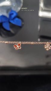 Lắc Tay Bạc Nữ S925 Cao Cấp JENSY Xi Vàng Hồng "Flower Field" LTJ1 Vòng Tay Bạc Nữ Dễ Thương