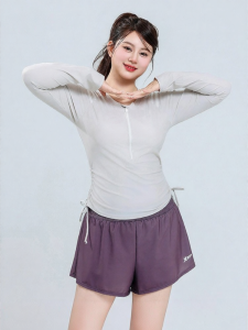 XTEP | Tummy Control Slimming Separate Plus Size Long Sleeve Swimsuit