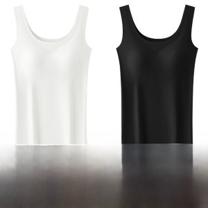 MiiOW | White Ice Silk One-Piece Womens Vest Strap Bralette Inner Wear Cat Person Chest Pad Wide Shoulder Strap Beautiful Back Top