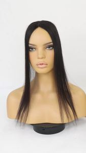 Natural Black Human Hair Toppers for Women 16Inch Straight Clip In Hairpiece Mono Base Full Head Remy Hair Topper for Thin Hair