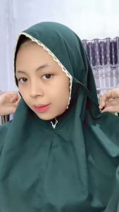 Mukena Dewasa Katun Polos Renda Rajut Free tas & Tasbih