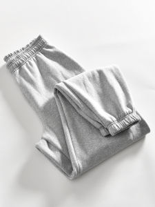 กางเกงวอร์มผ้าฝ้ายผสมยืดหยุ่นสำหรับฤดูใบไม้ร่วงและฤดูหนาวสำหรับทั้งชายและหญิง กางเกงวอร์มลำลองแบบมีซิป กางเกงขายาวทรงหลวม ทรงปกติ