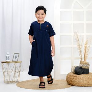 Jubah Gamis Anak Laki-laki Baju Koko Anak Muslim 2-10 tahun Terbaru Lebaran Ramadan 2025 JBA-01