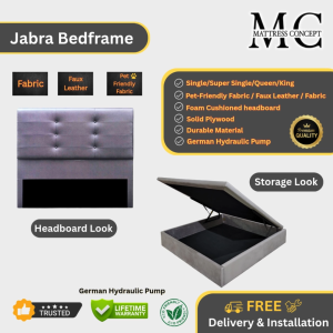 Mattress Concept Jabra Storage Bedframe Pet Friendly Fabric/FauxLeather/Fabric All Size Available