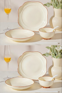 TAOYI | Underglaze Colored Ceramic Tableware Set Creamy Aesthetic