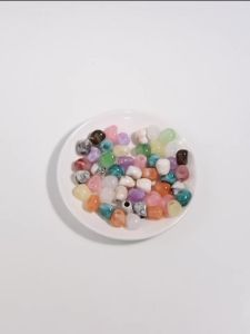 40 Chiếc 13x14mm Không Đều Đôi Màu Sắc Acrylic Hạt Giả Ngọc Rời Hạt Cho DIY Trang Sức Làm Vòng Tay Móc Khóa