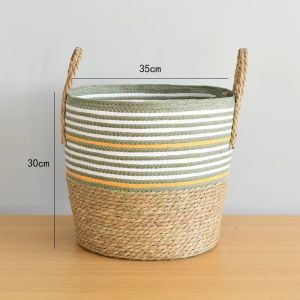 ถ้วยเก็บของถักสไตล์ยุโรปขนาดใหญ่สำหรับห้องนั่งเล่น ชั้นวางเครื่องดื่ม ของเล่น ของใช้ในบ้าน ถ้วยเก็บของสำหรับตกแต่งบ้าน