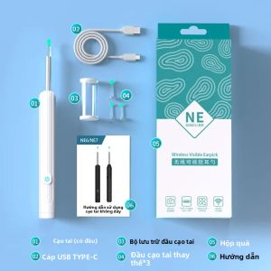 Thông Minh Hình Ảnh Tai Cleaner Với Máy Ảnh 1296P Tai Gậy USB C Sạc Tai Sáp Công Cụ Loại Bỏ Kết Nối Wifi 6 Đèn LED Tai