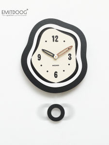 Modern Simple Wall Clock EMITDOOG No Punching Required for Hanging Ideal for Living Room And Restaurant Decorative Art Clock