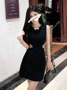 Cao Cấp Không Tay Nút Bướm Đầm Kim Sa Lấp Lánh Và Hạt Phong Cách Pháp Kim Cương Tôn Tạo Hứa Bầu Dành Cho Nữ