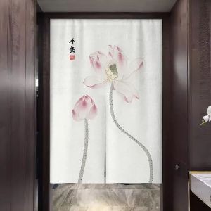 VIKAMA Dòng Màu Sắc Sống Động Hình Ảnh Chân Dung Rèm Cửa Màu Be Trừu Tượng Hình Đầu Người Phong Cách Matisse Nghệ Thuật Vải Lanh Noren Polyester Mềm Mại