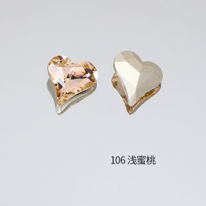 East Ocean Crystal Nail Art Drills Large Off-Center Flashing New Style Sharp Bottom K9 Glass Heart Shaped Drills Nail Decorations