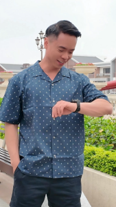 [ Mua 1 áo tặng 1 áo ] Áo Sơ Mi Nam Cộc Tay Cotton Họa Tiết Mỏ Neo – Thoáng Mát Lịch Lãm Mọi Lúc - Ted Menswear