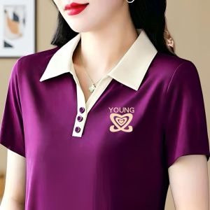 QIAOXIZI | Slim Fit Large Size POLO Collar T-shirt