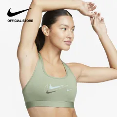 Nike Women's Swoosh Medium Support Padded Sports Bra Ashen Slate