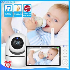 Màn Hình Trẻ Em Video 5 Inch Với Âm Thanh Giao Tiếp Hai Chiều Hiển Thị Nhiệt Độ Camera Không Dây Nanny Camera SD Độ Phân Giải 720P Di Động Với Pin 22 Giờ