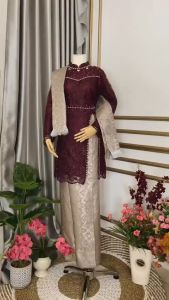 Bisa COD Set Kebaya Brukat Payet Hana: Kebaya Modern & Ibu Besan