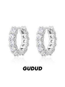 GUDUD | Star Track Full Diamond Stylish Mens Silver Earrings