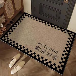Durable French Silk Circle Design PVC Door Mat Easy to Clean Cuttable