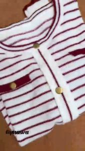 Blouse Rajut Sarwendah Stripe Kancing Korean Look