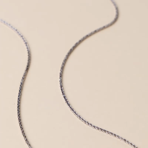 Chow Sang Sang 周生生 18K White Gold Spiga Plain Chain Necklace 40cm/ 45cm/ 50cm 10346N