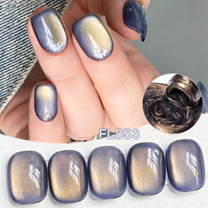 Sơn Gel Từ Tính Mềm Mại Màu Vàng Ánh Kim 10ml Dành Cho Nail Art Phong Cách Punk Sơn Bóng Ánh Nước Với Nhũ Vàng Tương Thích Với Đèn UV/LED Có Thể Tẩy Sạch