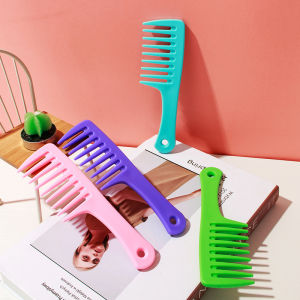 Portable Wide Tooth Comb for Women Large Tooth Comb Anti-static Straightening And Curling Hair Brush Plastic Hairdressing Comb