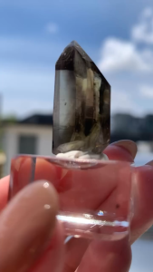 🖤 烟晶内山金字塔 · 蚀刻烟晶柱 Smoky Pyramid Phantom · Etched Smoky Quartz Point