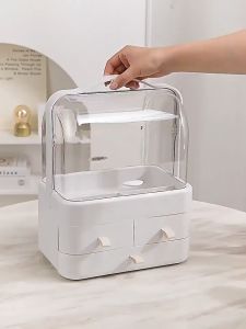 Cosmetic Storage Box Dustproof Storage Desk Organizers Beauty Essentials Storage Beauty Cosmetic Storage Box Large Display Case