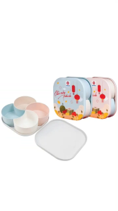 Khay mứt vuông 4 ngăn nhựa VIỆT NHẬT - Có nắp đựng bánh kẹo Tết trang trí decor - 5636
