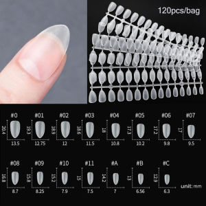 120pcs/bag Matte Soft Full Cover Press on Nail Tips Oval Almond Sculpted Fake Nails Full Cover Press-On for Easy Application