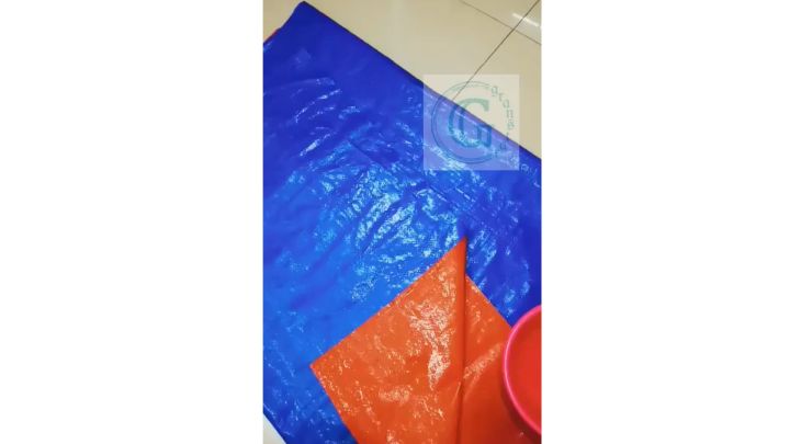 Sackoline Laminated Blue Orange Sack Sackolin Laminated Sack Tolda - 32Kls per meter