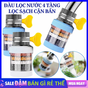 Bộ Lọc Nước Trực Tiếp Đầu Lọc Nước 4 Tầng Lọc Cặn Bẩn Vi Khuẩn Siêu Sạch Vòi Nước Rửa Bát - Vòi Lọc Nước Sạc 4 Lớp Carbon Loại Bỏ Tạp Chất An Toàn Cho Sức Khoẻ