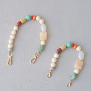 New Woman Bag Accessory Strap Candy Resin Bead Handcrafted Wristband Acrylic Bag Chains Women Replacement Handbag Handle Chain