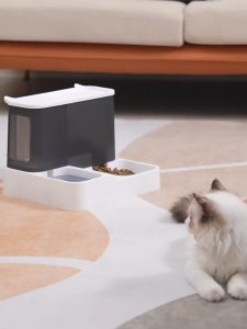 LDECO Gravity-Feed Automatic Pet Feeder and Water Dispenser for Cats and Dogs Space-Saving 2-in-1 Design with Mega Food Tank & Anti-Splash Water System
