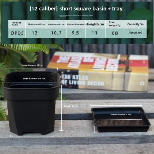 Extra Thick Succulent Flower Pot Plastic Short White Square Mini Extra Large Multi-Specification Seedling Precision Control Balcony Party Planting Flower Pot