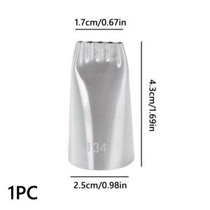 1pcs #134 Cake Decorating Piping Tip Stainless Steel 5-Line Pastry Nozzle for Spaghetti Baby Food Mont Blanc Baking Tool