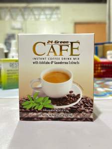24-Green Café Instant Coffee Mix with Ashitaba & Ganoderma | Sugar-Free with Stevia | 10 Sachets x 12g