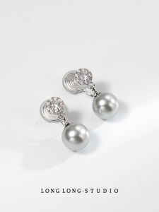 Elegant Pearl Stud Earrings for Women No Piercing Required Mosquito Coil Tray Design Wedding Jewelry Simple Daily Commuting Accessory